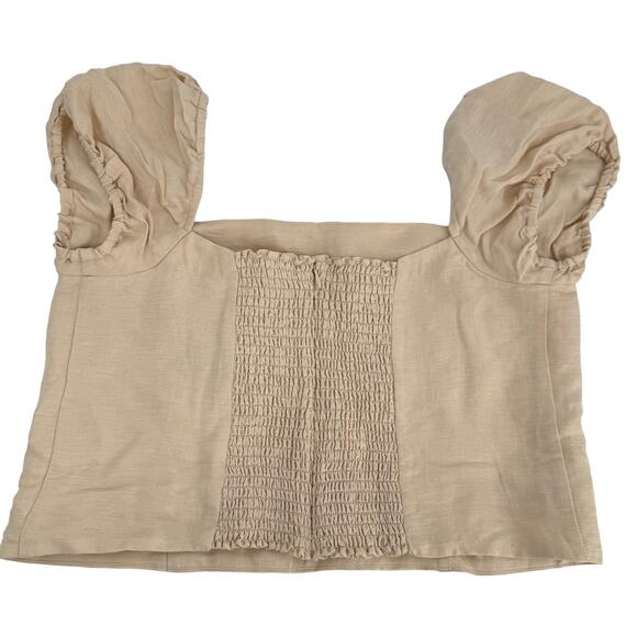 J.CREW Square Neckline Linen-cupro Blend Blouse Top Cream NWT Size Large - Picture 8 of 8